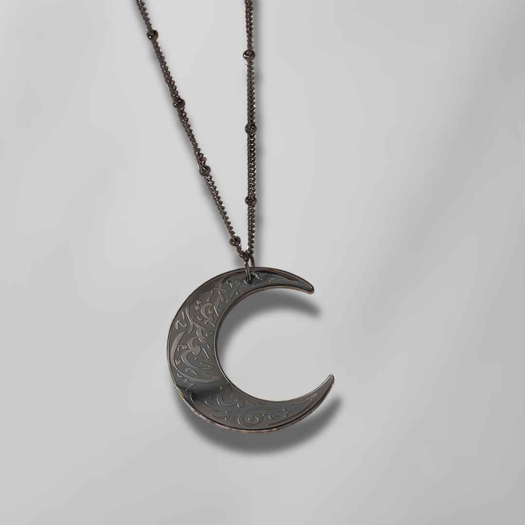 Collier Croissant de Lune "Avec l'adversité vient la facilité" | Homme