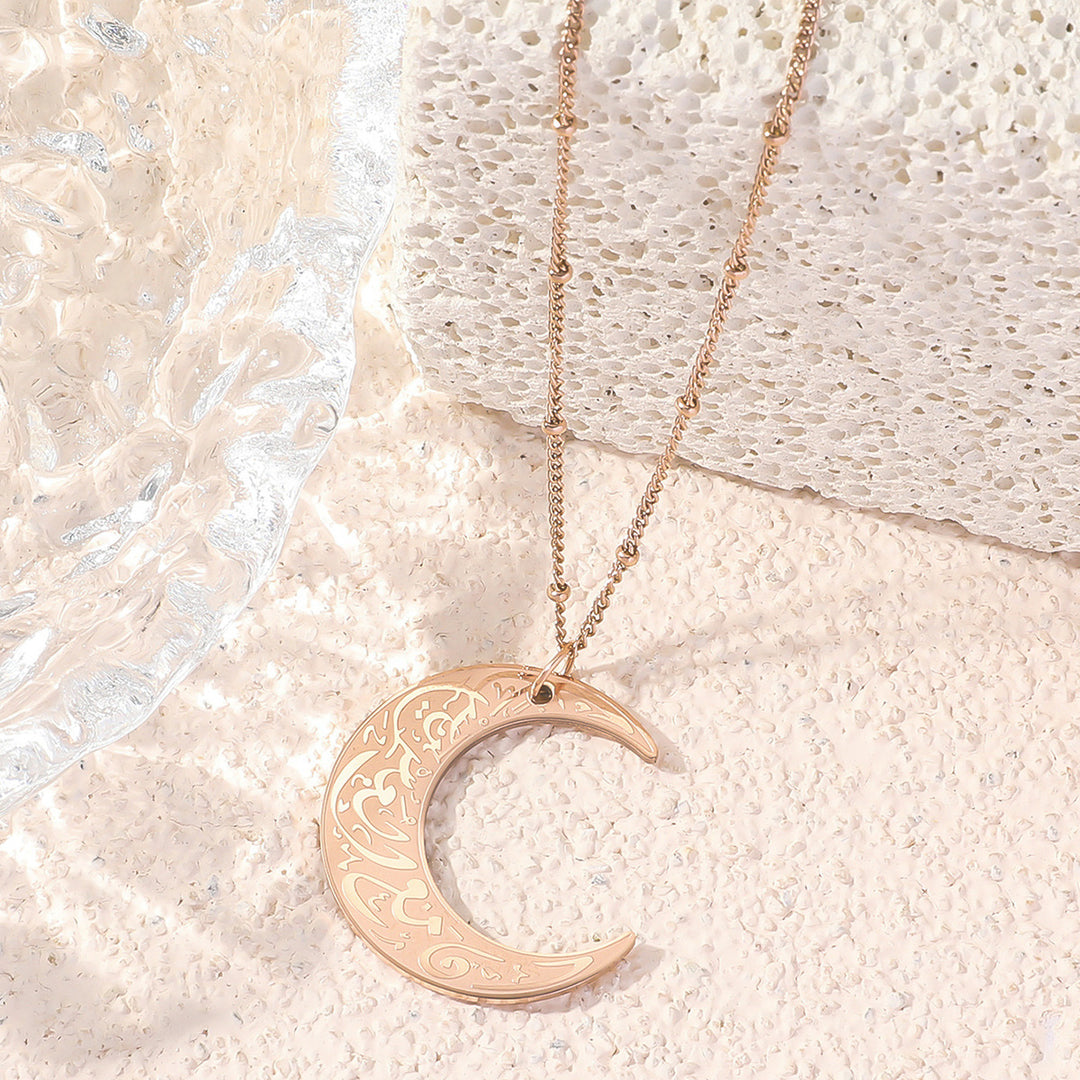 Collier Croissant de Lune "Avec l'adversité vient la facilité" | Femme